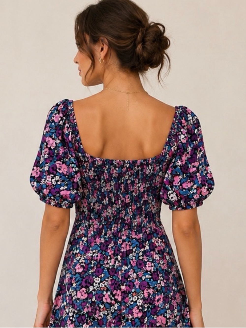 & OTHER STORIES Floral Puff Sleeve Midi Dress Size 6 - Picture 6 of 10